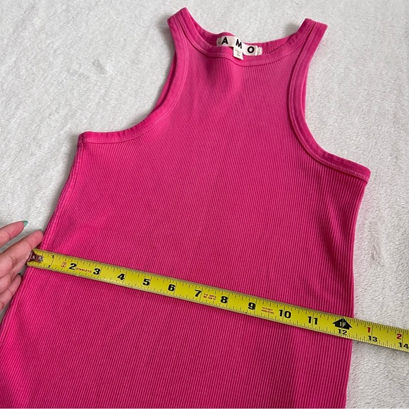 AMO Muscle Tank Ribbed Midi Dress in Pink Size XS - Picture 8 of 15